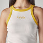 Women's Colorblock White Racer Back Ribbed Top - detail View