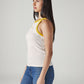 Women's Colorblock White Racer Back Ribbed Top - Side View