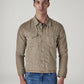 Men's Solid Regular Fit Corduroy Denim Jacket - Front View