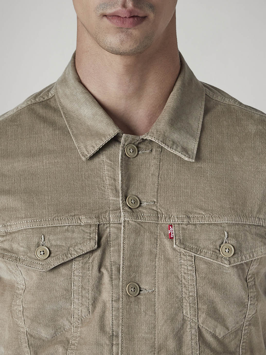 Men's Solid Regular Fit Corduroy Denim Jacket - 20 View