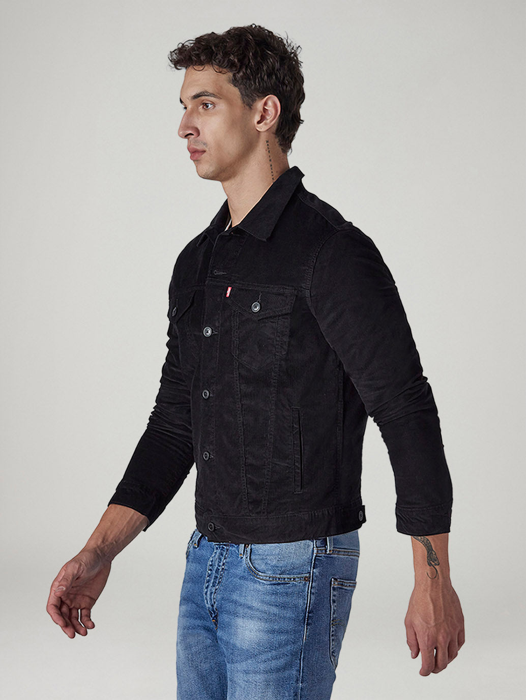 Men's Solid Regular Fit Corduroy Denim Jacket - 20 View