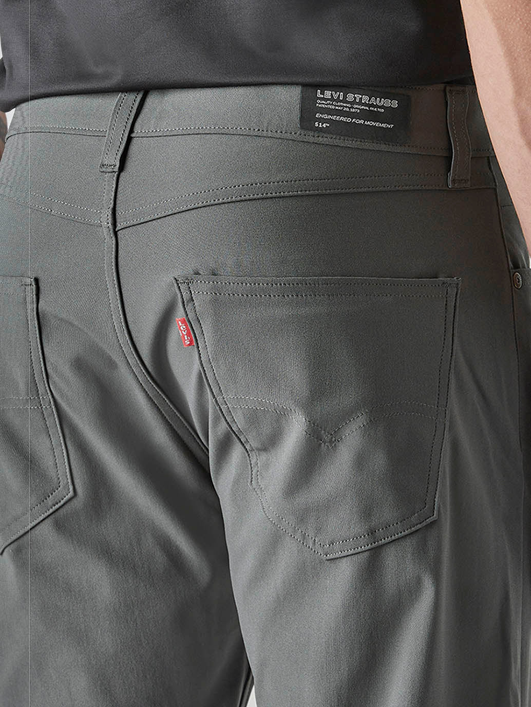 Men's 511 Grey Slim Fit Mid Rise Tech Pant - Detail View
