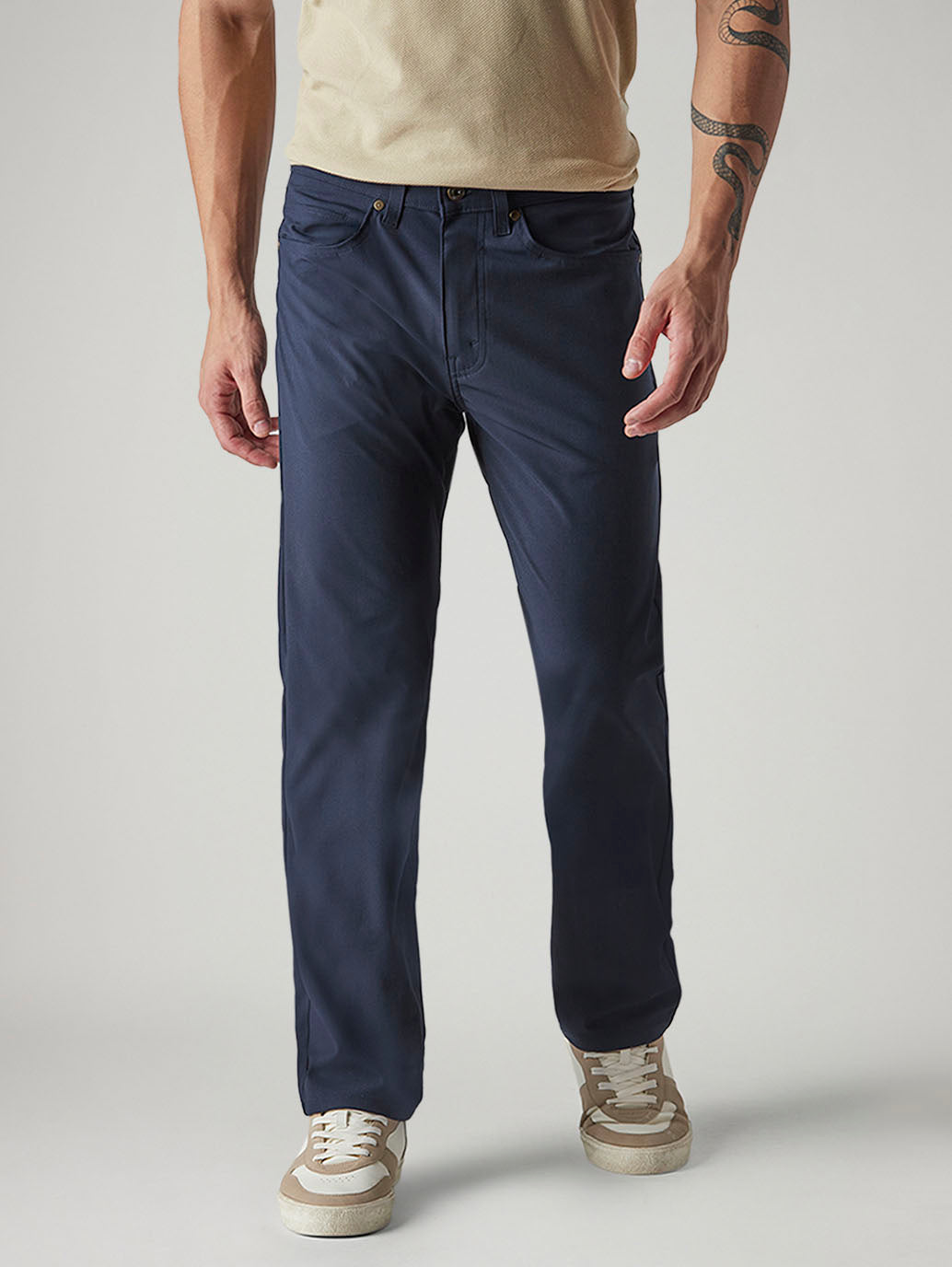 Men's 511 Navy Slim Fit Mid Rise Tech Pant - Front View