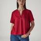 Women's Solid Regular Fit Poplin Top - Styleshot View