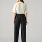 Women's 94 Black Baggy Fit Mid Rise Easy Trousers - Back View
