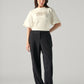 Women's 94 Black Baggy Fit Mid Rise Easy Trousers - Fullshot View