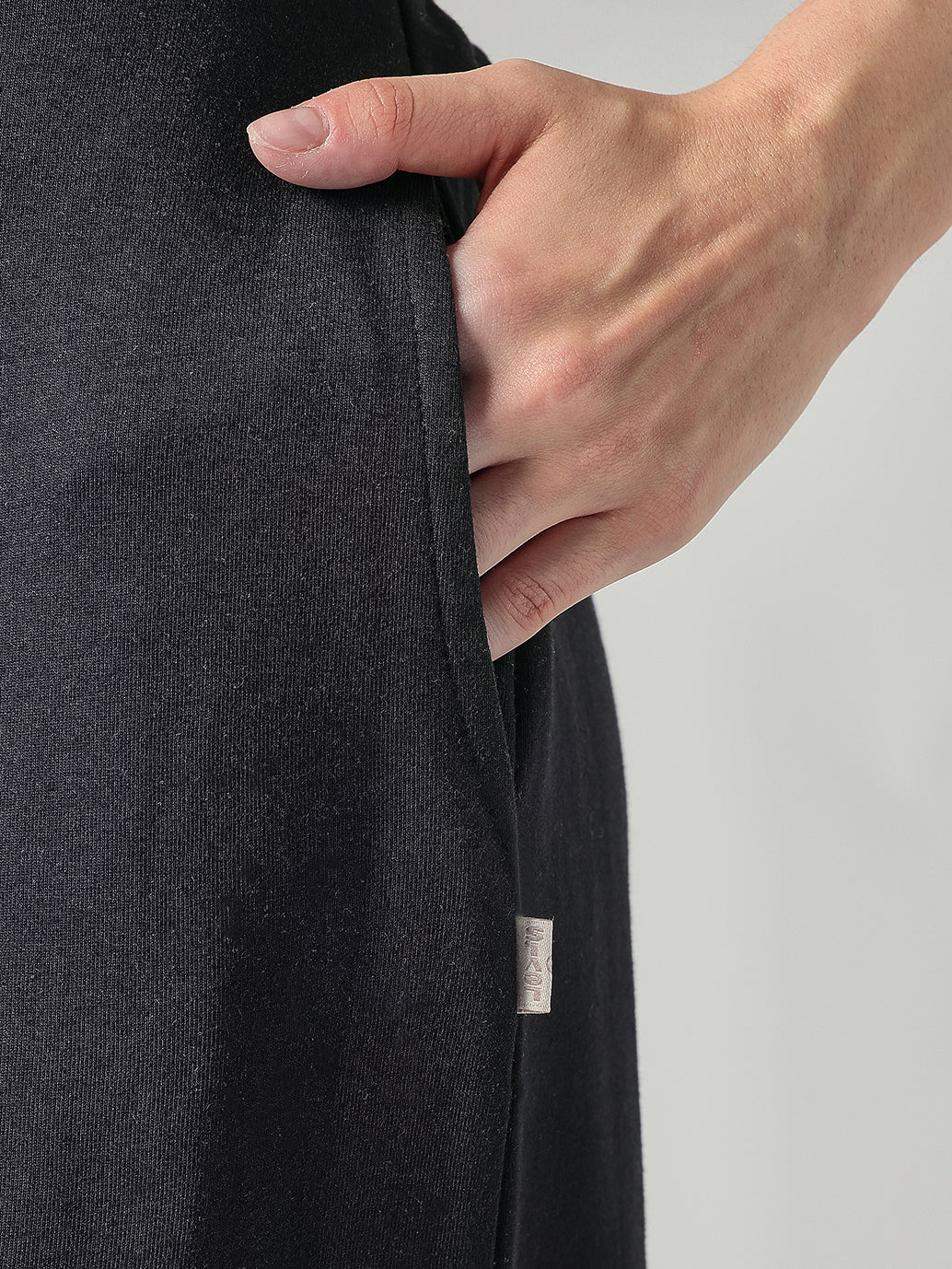 Women's 94 Black Baggy Fit Mid Rise Easy Trousers - Detailshot2 View