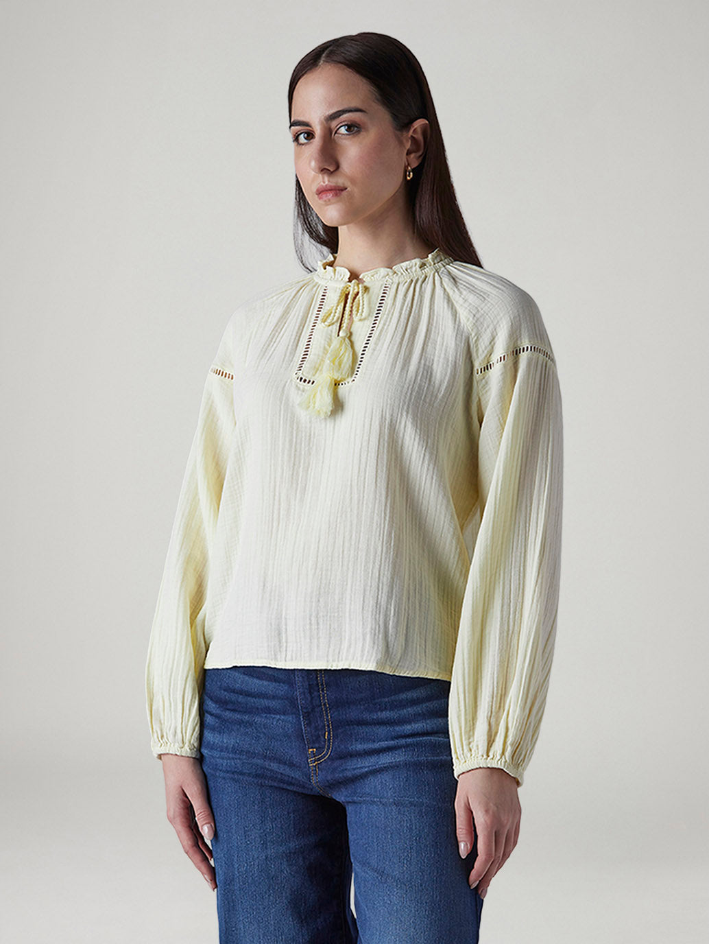 Women's Textured Regular Fit Top - Side View