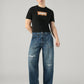 Men's Dark Blue Baggy Fit Mid Rise Jeans - Styleshot View