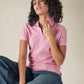 Women's Solid Pink Pique Polo T-shirt - Styleshot View