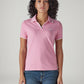 Women's Solid Pink Pique Polo T-shirt - 20 View