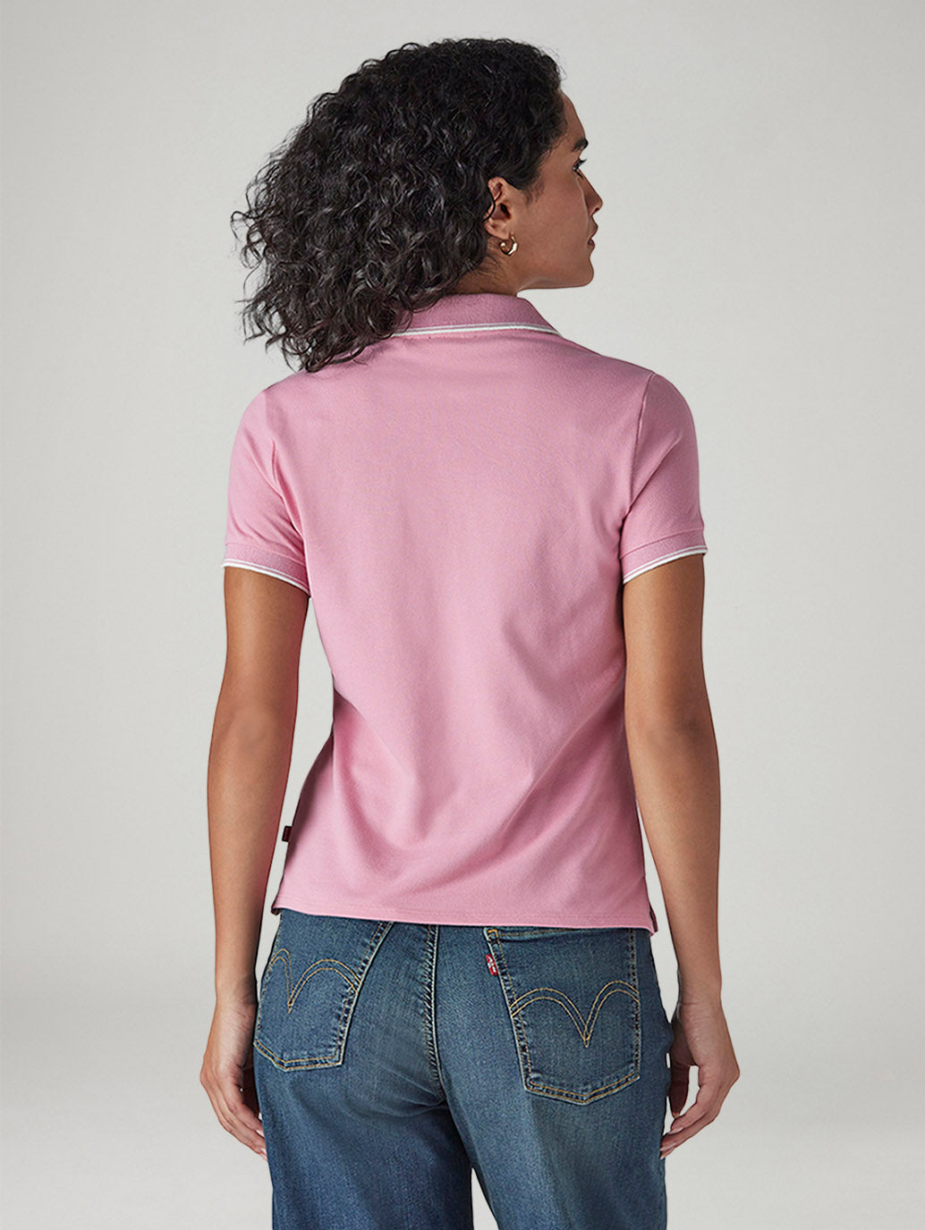 Women's Solid Pink Pique Polo T-shirt - 20 View