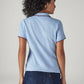 Women's Solid Light Blue Pique Polo T-shirt - 20 View