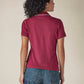 Women's Solid Maroon Pique Polo T-shirt - d8f1f0c4-c3c6-4b59-97f0-e7ab81dc708b View