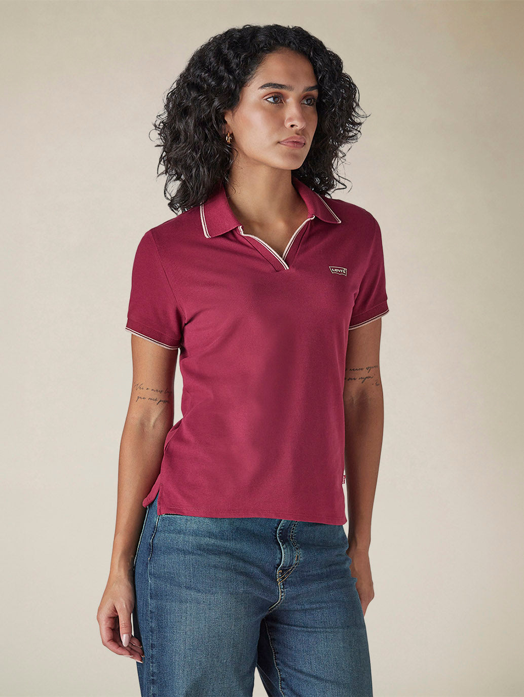 Women's Solid Maroon Pique Polo T-shirt - 124692aa-315b-4377-8cbd-976f39fad5dc View