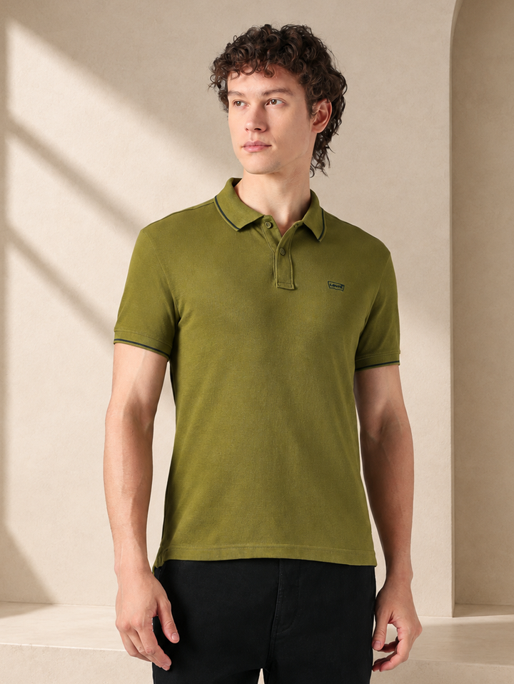 Men's Cotton Poly Blend Slim Fit Pique Polo T-shirt