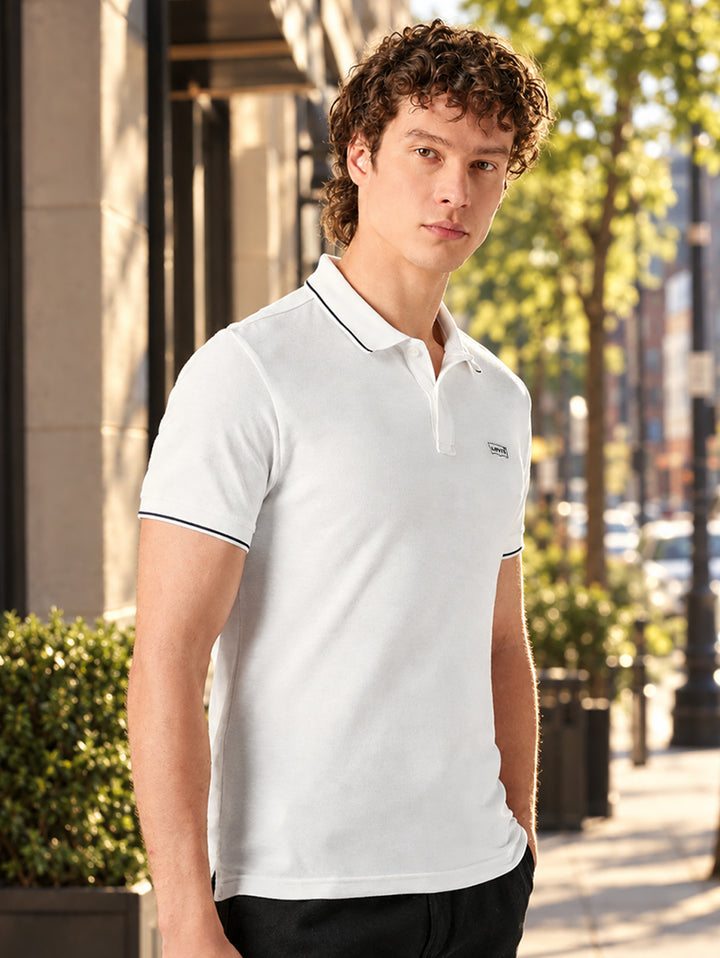Men's Cotton Poly Blend Slim Fit Pique Polo T-shirt