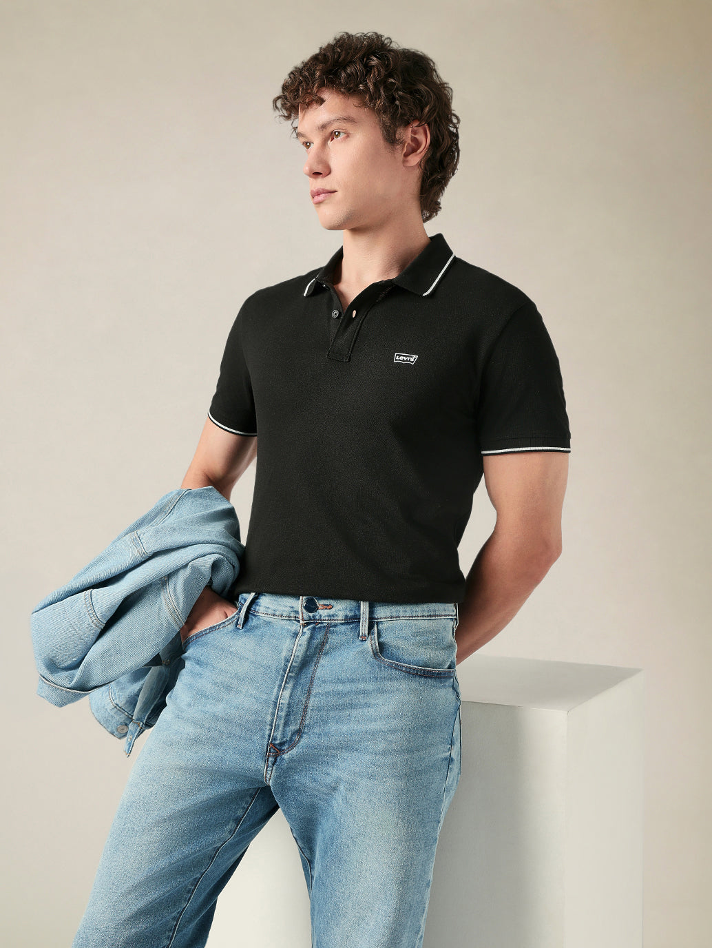 Men's Cotton Poly Blend Slim Fit Solid Pique Polo T-shirt - Styleshot View