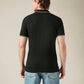 Men's Cotton Poly Blend Slim Fit Solid Pique Polo T-shirt - Back View