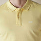 Men's Solid Yellow Slim Fit Pique Polo T-shirt - Detail View