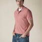 Men's Solid Peach Slim Fit Pique Polo T-shirt - cc0eae77-11f6-432c-9afb-0cbb35ad3f11 View