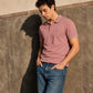 Men's Solid Peach Slim Fit Pique Polo T-shirt - Lifestyle View