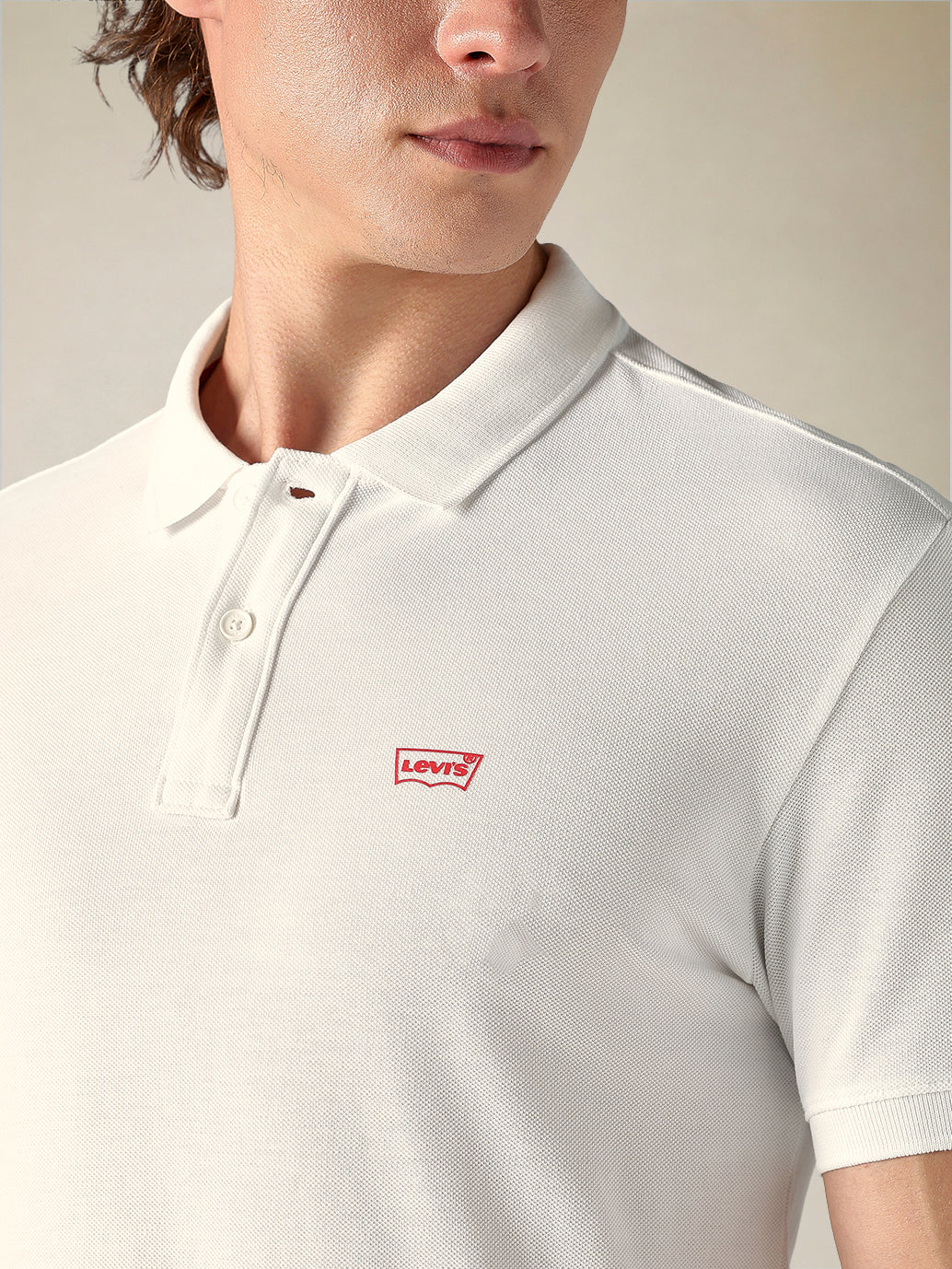 Men's Cotton Slim Fit Solid Pique Polo T shirt - Detailshot View