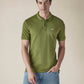 Men's Solid Olive Slim Fit Pique Polo T-shirt - 3b6e3017-06c2-47c9-adca-a506e47cc697 View