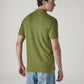 Men's Solid Olive Slim Fit Pique Polo T-shirt - Back View