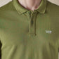 Men's Solid Olive Slim Fit Pique Polo T-shirt - d63a39e8-9ed5-404c-a95f-3efd841b0df8 View