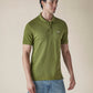 Men's Solid Olive Slim Fit Pique Polo T-shirt - b3529d09-d337-44e1-8a37-447bffc77482 View