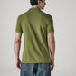 Men's Solid Olive Slim Fit Pique Polo T-shirt - Back View