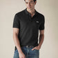 Men's Solid Black Slim Fit Pique Polo T-shirt - d5286aaa-b713-4920-bb82-23fd3bce47ed View