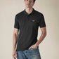 Men's Solid Black Slim Fit Pique Polo T-shirt - 27d644b6-04e9-400f-bfb9-4e23889aefbd View