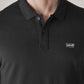 Men's Solid Black Slim Fit Pique Polo T-shirt - 20 View