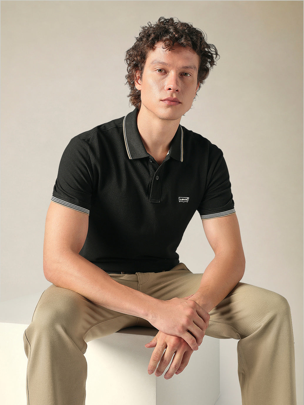 Men's Cotton Slim Fit Solid Pique Polo T shirt