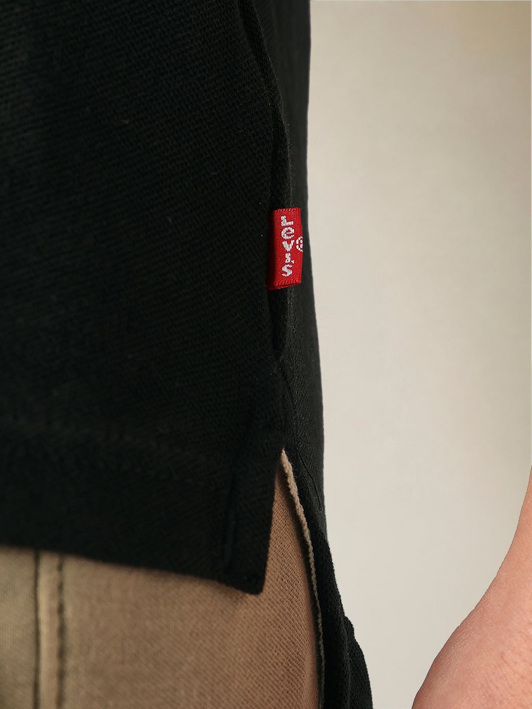 Men's Cotton Slim Fit Solid Pique Polo T shirt - Detailshot View