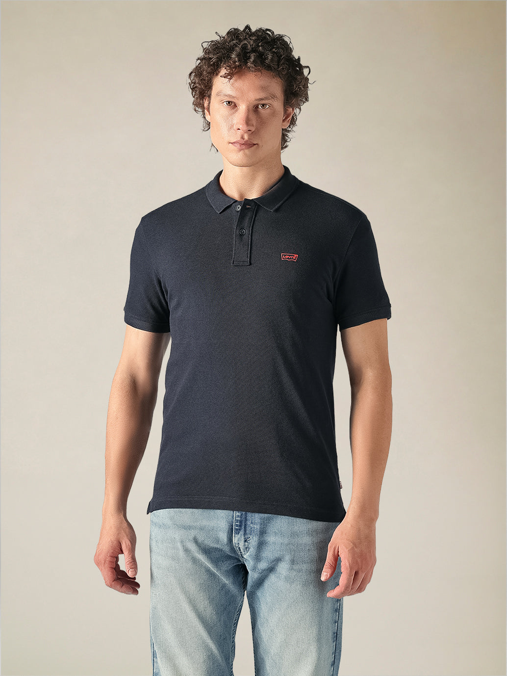 Men's Cotton Slim Fit Solid Pique Polo T shirt - Front View