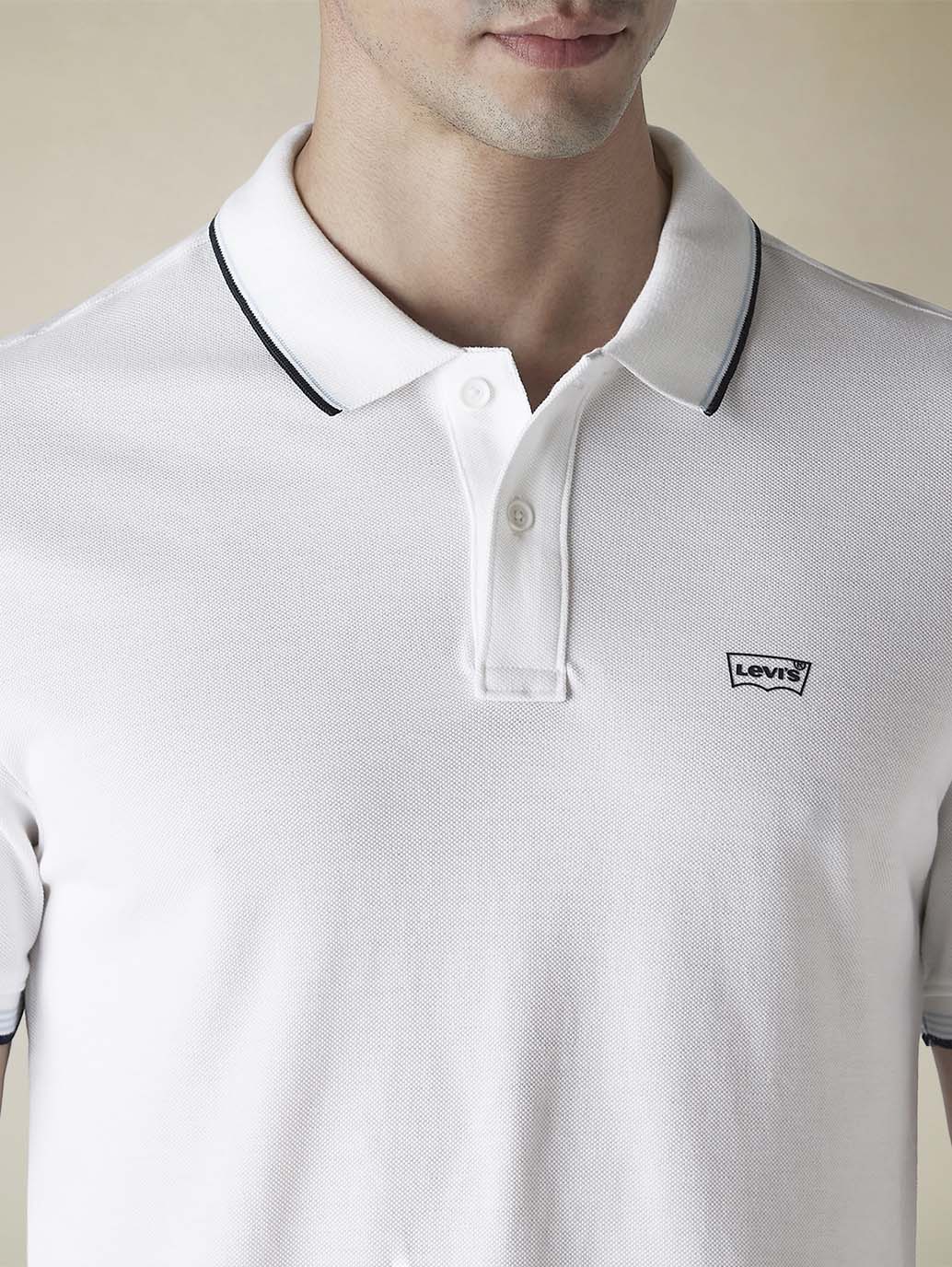 Men's Solid White Slim Fit Pique Polo T-shirt - ae526831-5d47-4386-93df-2166733cdbf5 View