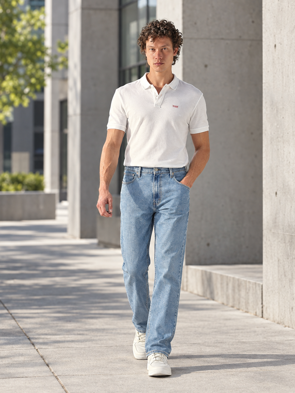 Men's 568 Mid Rise Loose Fit Cotton Blend Stretch Jeans