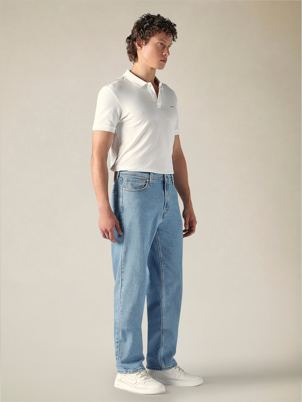 Men's 568 Mid Rise Loose Fit Cotton Blend Stretch Jeans - Side View