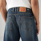 Men's Dark Blue Baggy Fit Mid Rise Cinch Jeans - 20 View
