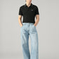 Men's Blue Baggy Barrel Fit Mid Rise Cinch Jeans - Front View