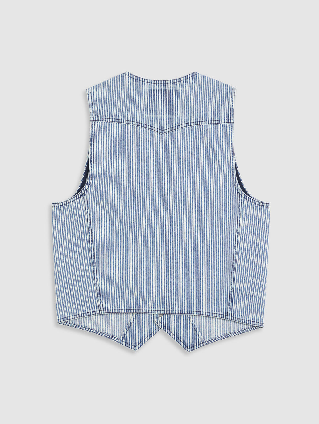 Men's Striped Blue Waistcoat - 022b198d0b0051ba87b9cd761811ae6d View