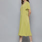 Women's Solid Green V Neck Dresses - 03e4d58dfc8d1848ca7f36a4651476e4 View