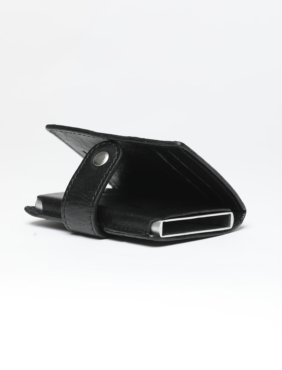 Men's Black Solid Card Holder - 053A8215 View