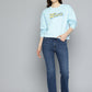 Women's 725 Blue Flared Fit High Rise Jeans - 05b80d5f-ed64-4982-8880-b533c15c1d241737538493907-Womens-High-Rise-725-Slim-Bootcut-Fit-Blue-Jeans-15817375384-4 View