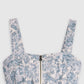 Women's Floral Blue Square Neck Corset Top - 07cf63ec6278421a775452c9c9e0b755 View