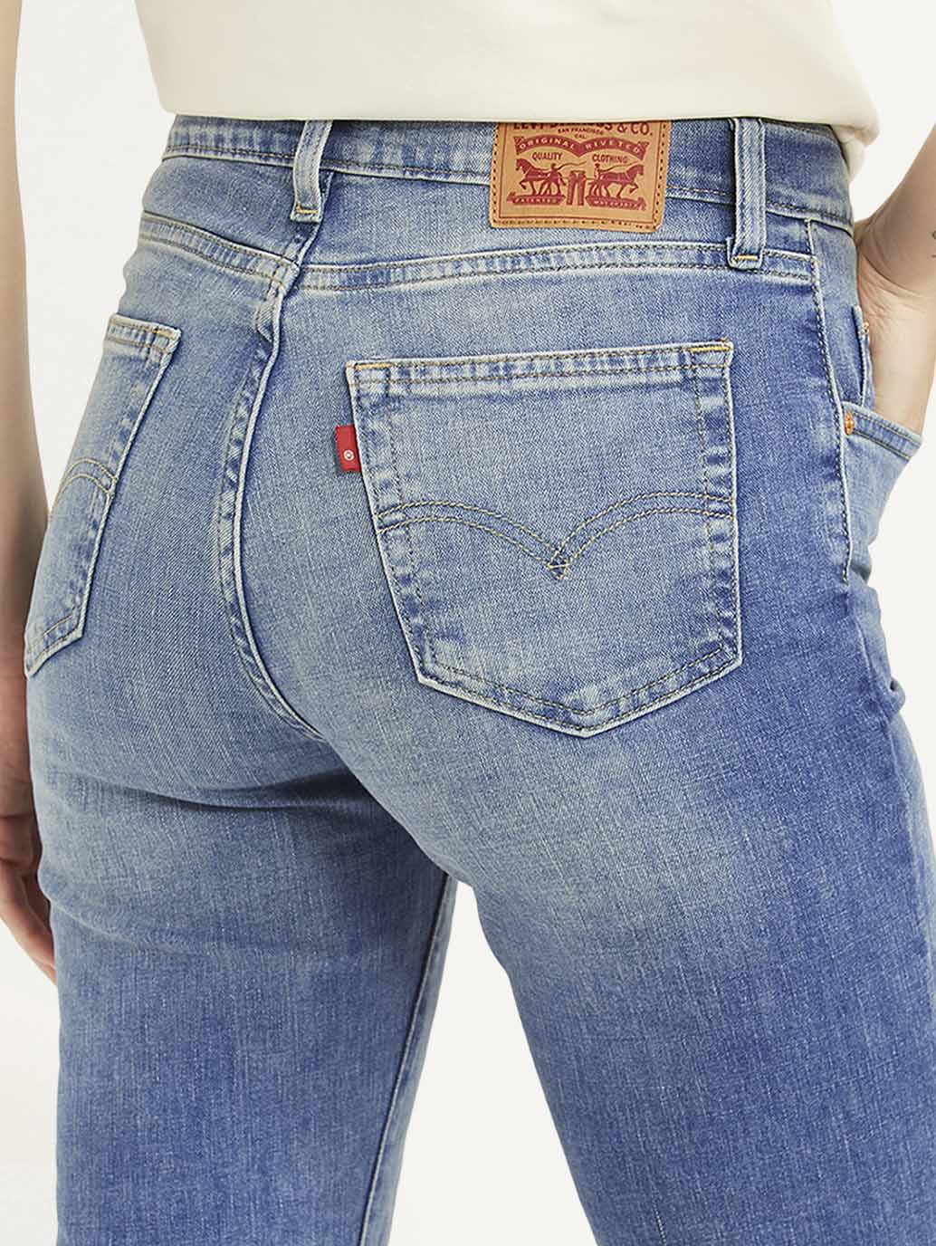 Women's 724 Blue Slim Straight Fit High Rise Jeans - 091c0289309dc48f2a974d4c89ab03dc View