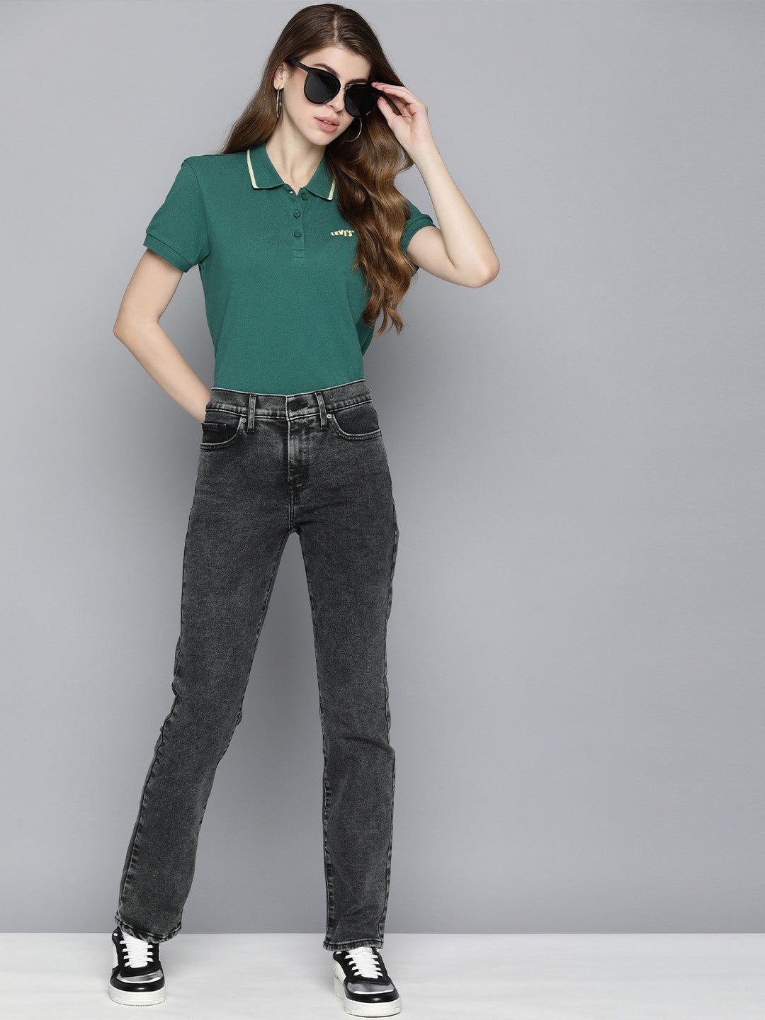 Women's 314 Grey Straight Fit High Rise Jeans
